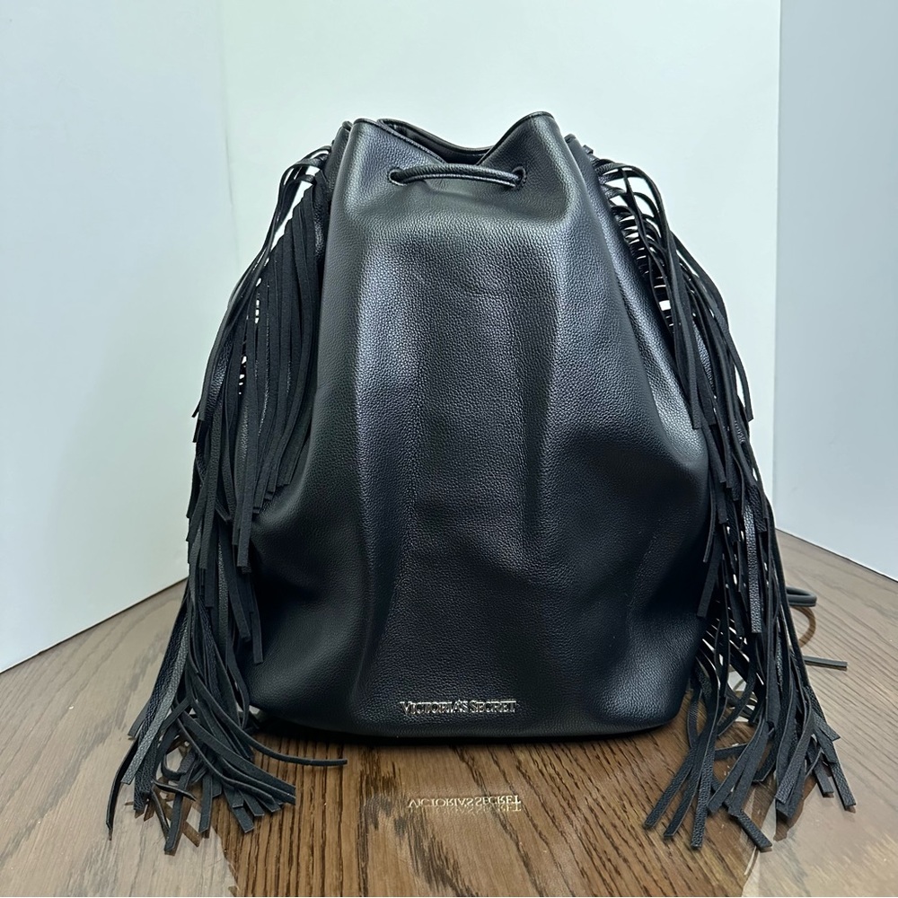 Victoria’s Secret Fringe Faux Leather Drawstring Backpack